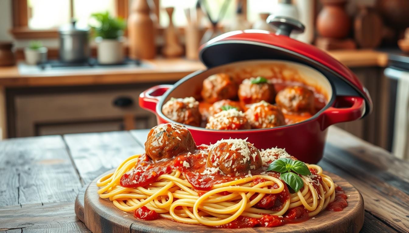 recipe meatballs and spaghetti dutch oven